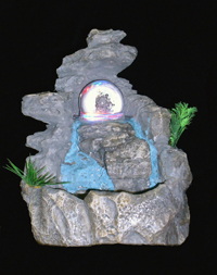 TLA300   Фонтан с помпой  Скальный водопад цветная подсветка, шарик №2      19*15*24