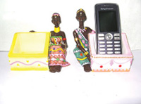 TLH506  Подставка под мобильный телефон  Африканские мотивы №1, №2       Н=9см,  набор 2 шт