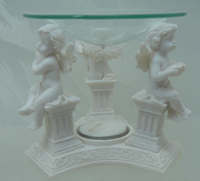 TLH625    Сувенир Арома-лампа Три ангелочка сидящих на колоннах   Н*L*D=10*12*11