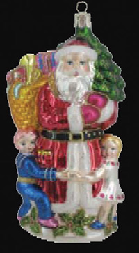 tXGB013W  11074tX   Фигурка Санта с детьми