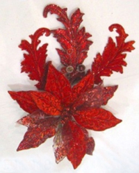 TLN1512      Цветок пуансеттии с античными веточками, цвет красный  Декорация   Н*L*W=25*30*16