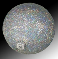 TLN952   Украшение  Набор шаров 70мм х 4шт., искрящийся серебренный с цветным блеском